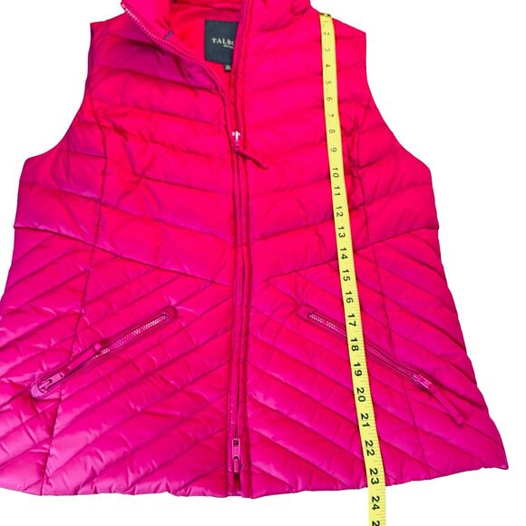 Talbots Petites Down Puffer Vest MP Pink Quilted 90/10 Down Packable Warm Zipper - Picture 10 of 12